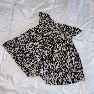 Fab'rik Leopard Print Tie Waist Shorts